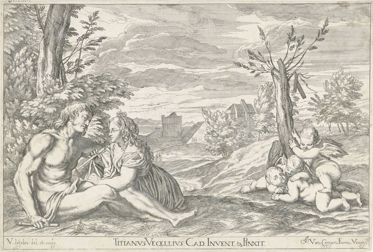 Pareja de amor en un paisaje Opera Selectiora (título de la serie) de Valentin Lefebvre