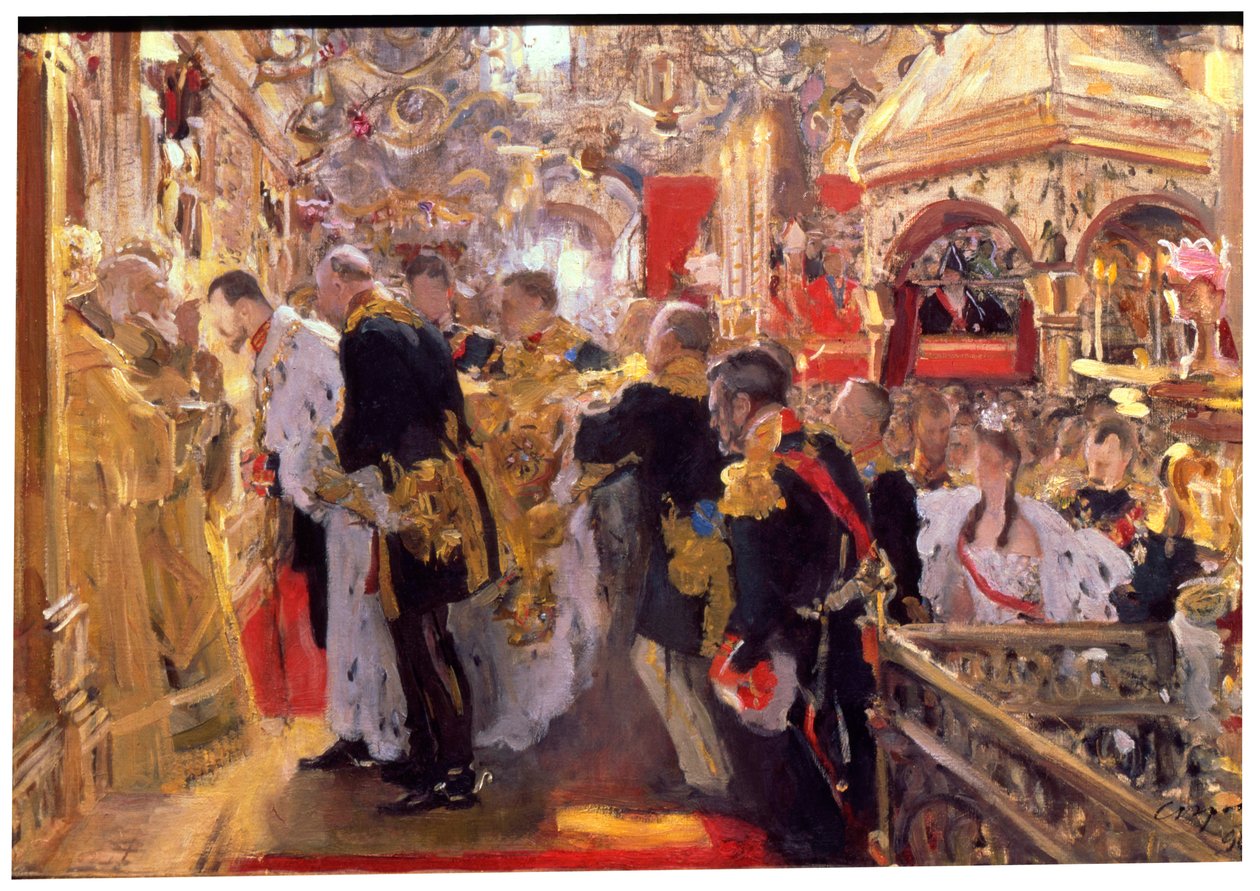 La Coronación del Emperador Nicolás II en la Catedral de la Asunción de Valentin Serov