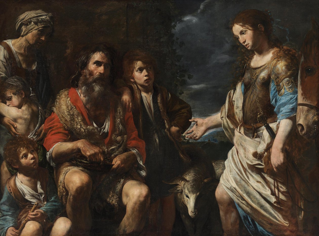 Erminia entre los pastores de Valentin de Boulogne