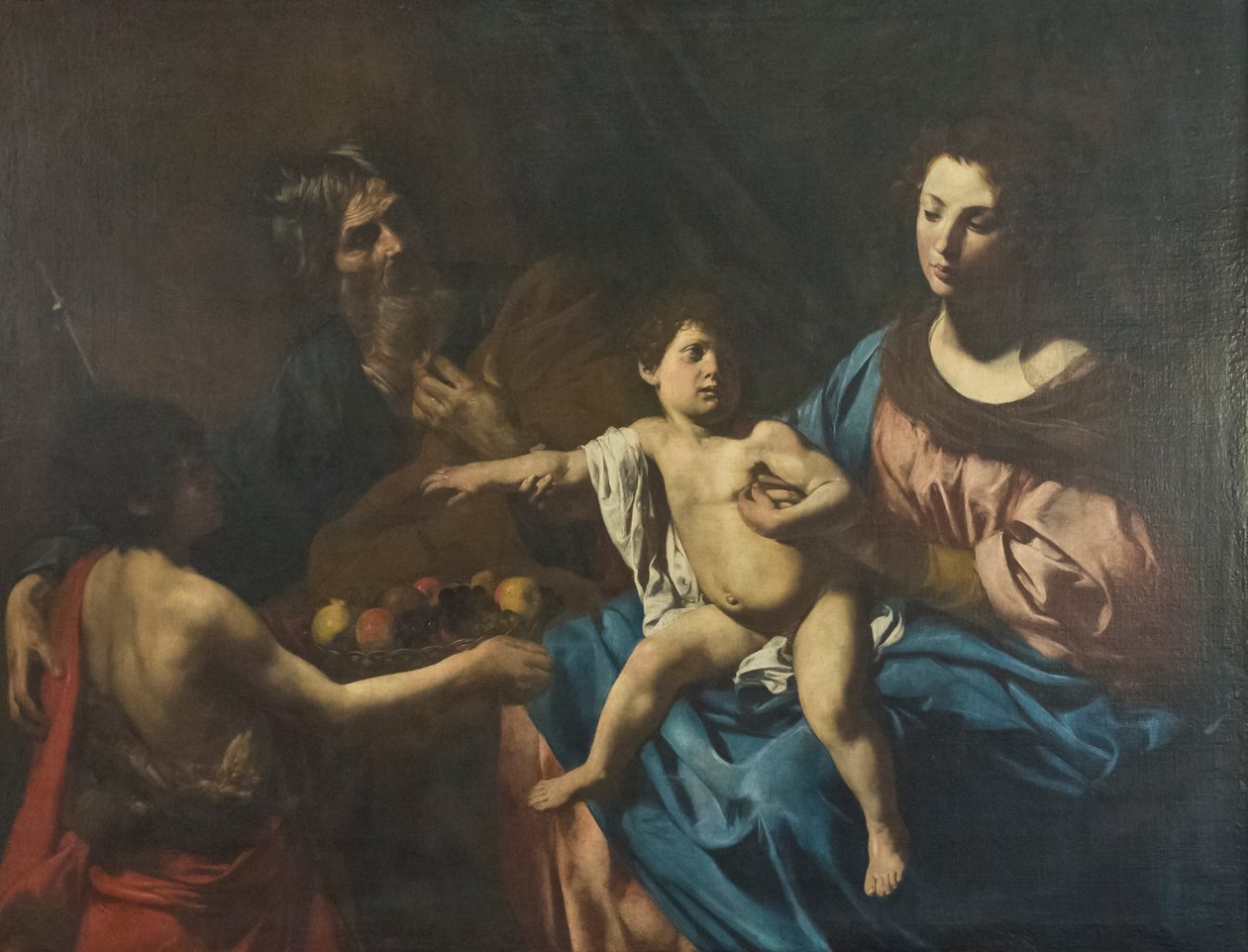 Sagrada familia con el joven San Juan Bautista de Valentin de Boulogne