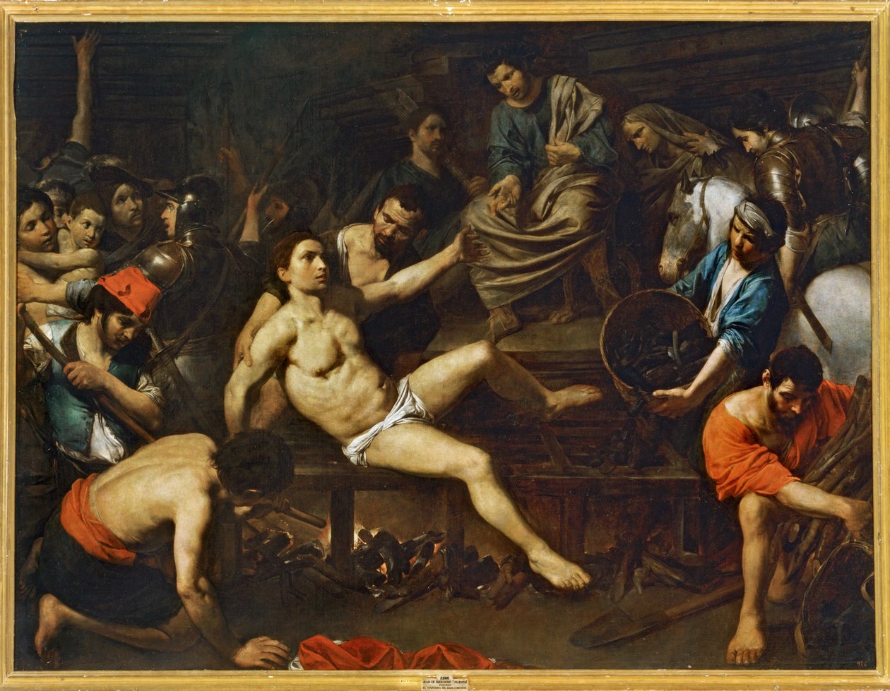 Martirio de San Lorenzo ... (pintura sobre lienzo) de Valentin de Boulogne