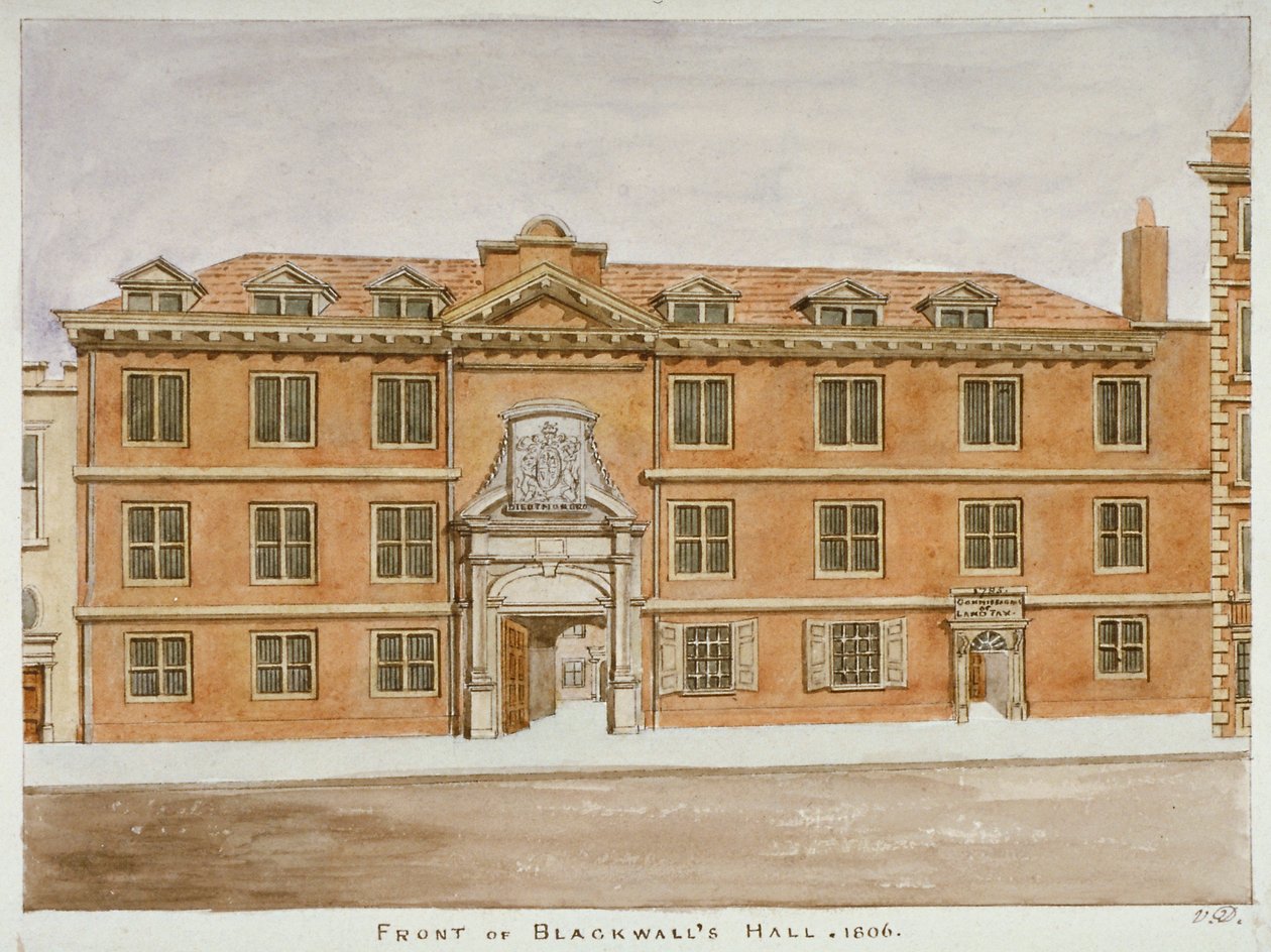 Vista Frontal de Blackwell Hall, Ciudad de Londres de Valentine Davis
