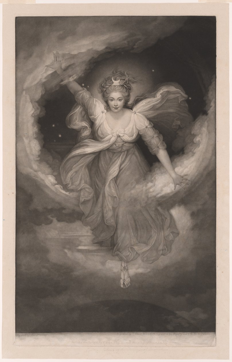 Georgiana duquesa de Devonshire, retrato de Cynthia en "The Faerie Queen" de Spenser de Valentine Green
