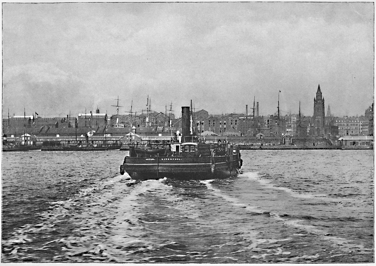 Liverpool, desde el Mersey, c1896 de Valentine and Sons Ltd