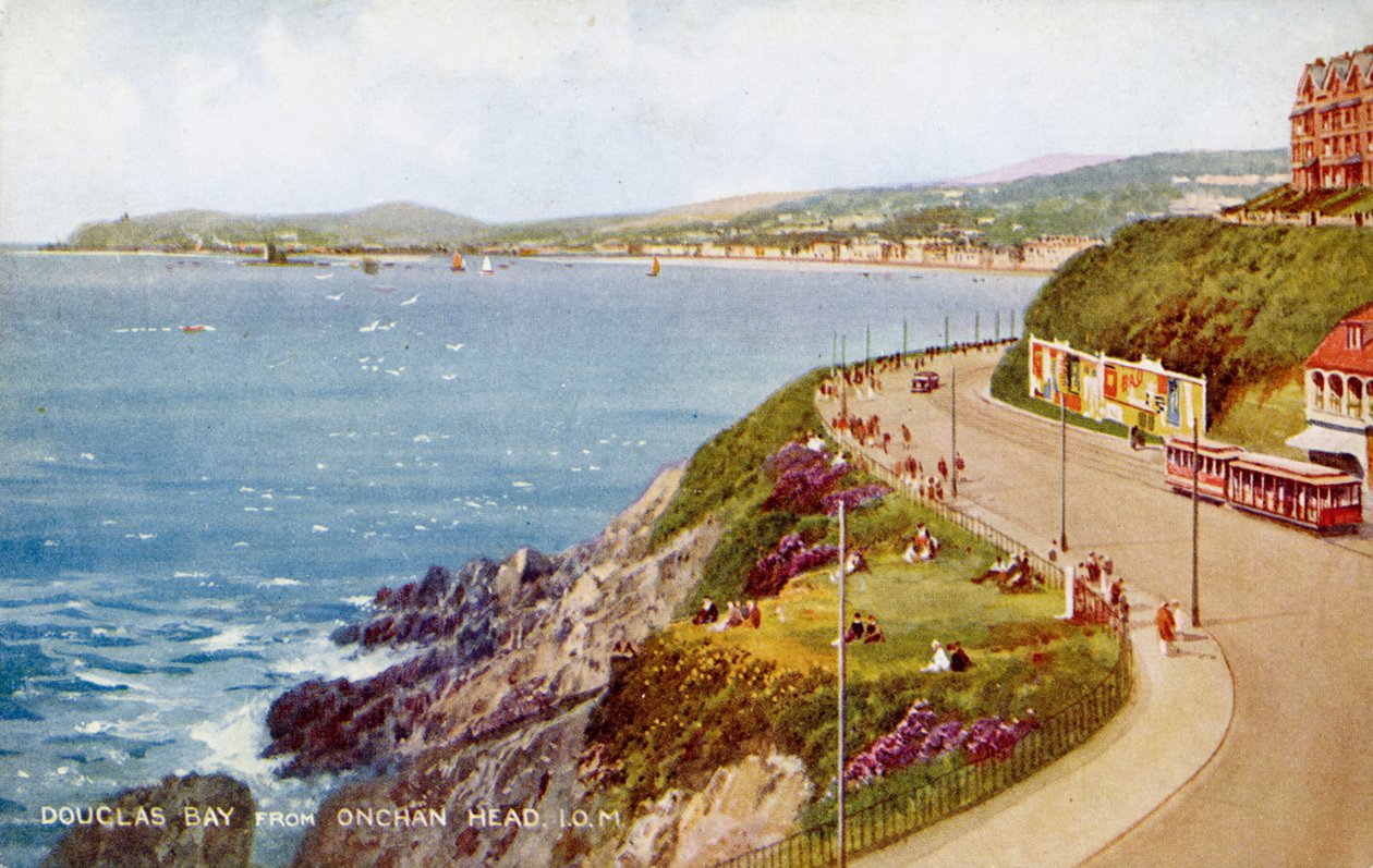 Bahía de Douglas desde Onchan Head, Isla de Man, c. 1930s-c. 1940s de Valentine and Sons Ltd