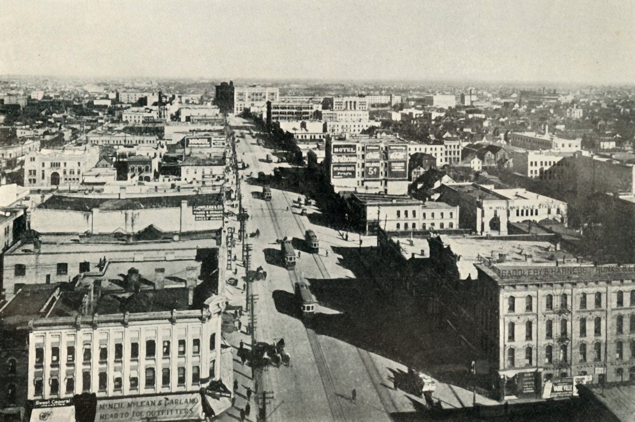 Winnipeg Hoy, Mirando Hacia la Calle Principal. - El Rápido Crecimiento del Canadá Moderno, c. 1930 de Valentine and Sons Ltd