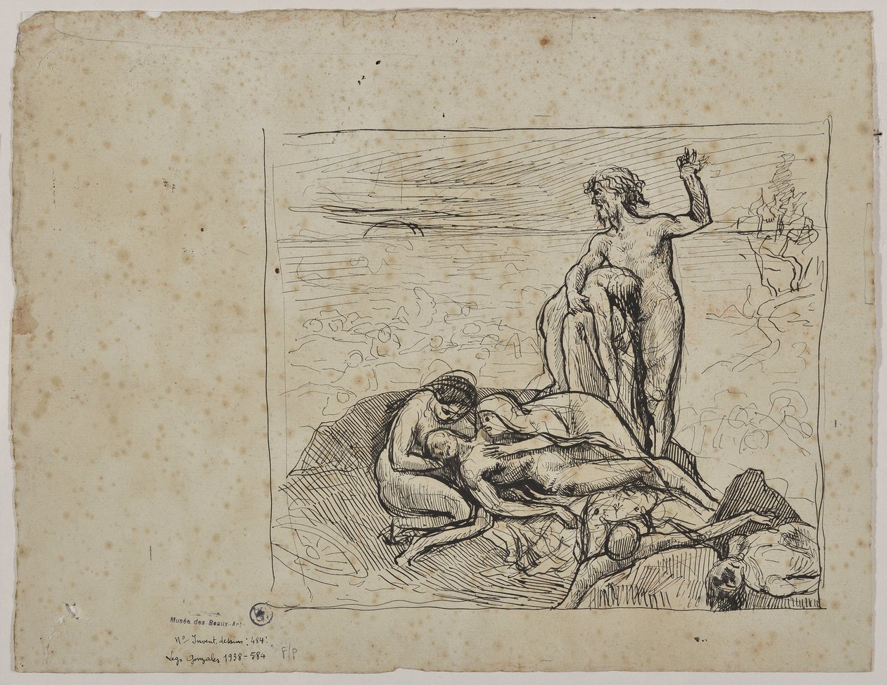 Estudio para "Las lágrimas" (dibujo) de Valère Bernard