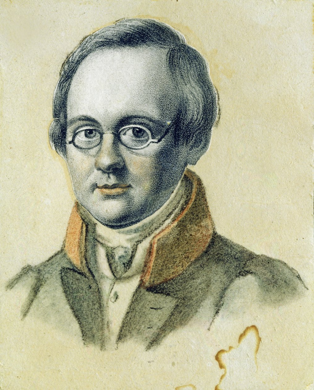 Retrato de Anton A. Delvig, 1830 de Valerian Platonovich Langer