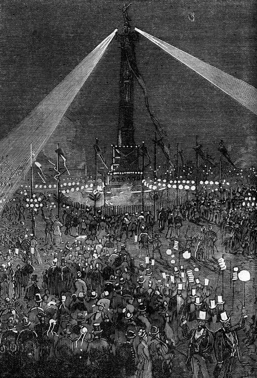 Iluminación de la Plaza de la Bastilla en París de Valnay Pere et fils