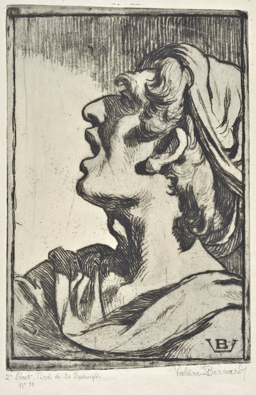 Cabeza de hombre (dibujo) de Valère Bernard