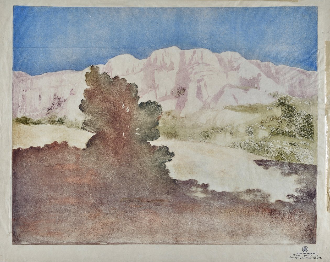 Vista de la Victoria de la Montaña Sagrada (óleo sobre lienzo) de Valère Bernard