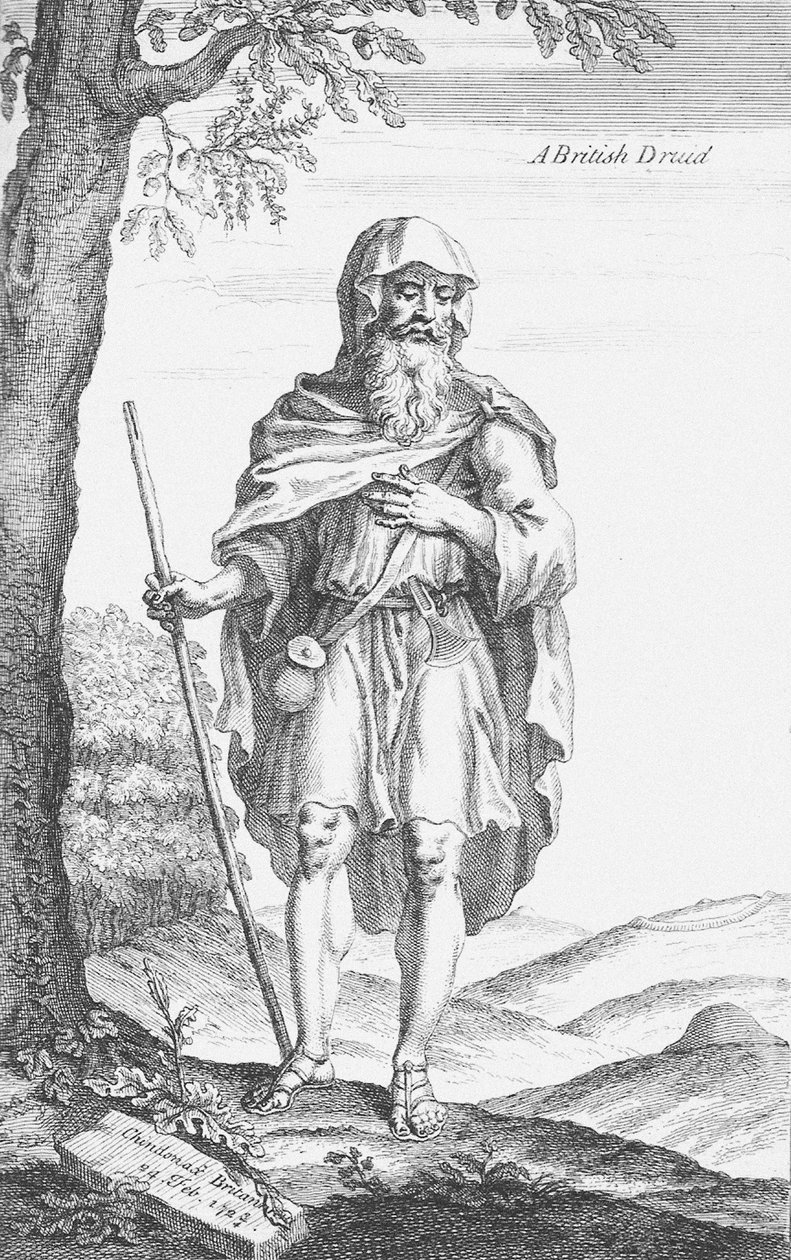 Un druida británico de Stonehenge por William Stukeley, 1723 de Van Der Gucht