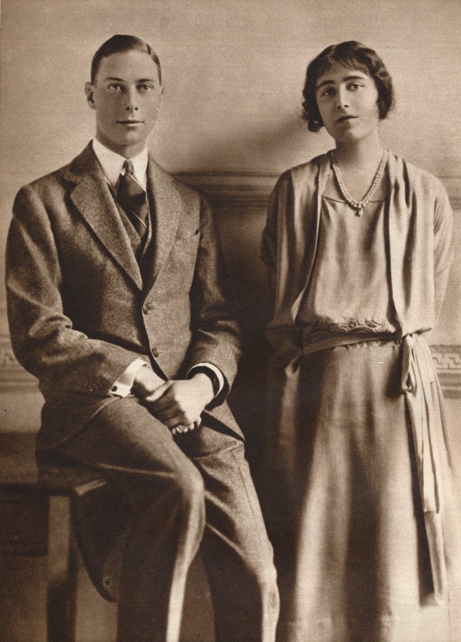 Lady Elizabeth Bowes Lyon y el Duque de York tras el anuncio de su compromiso de Vandyk