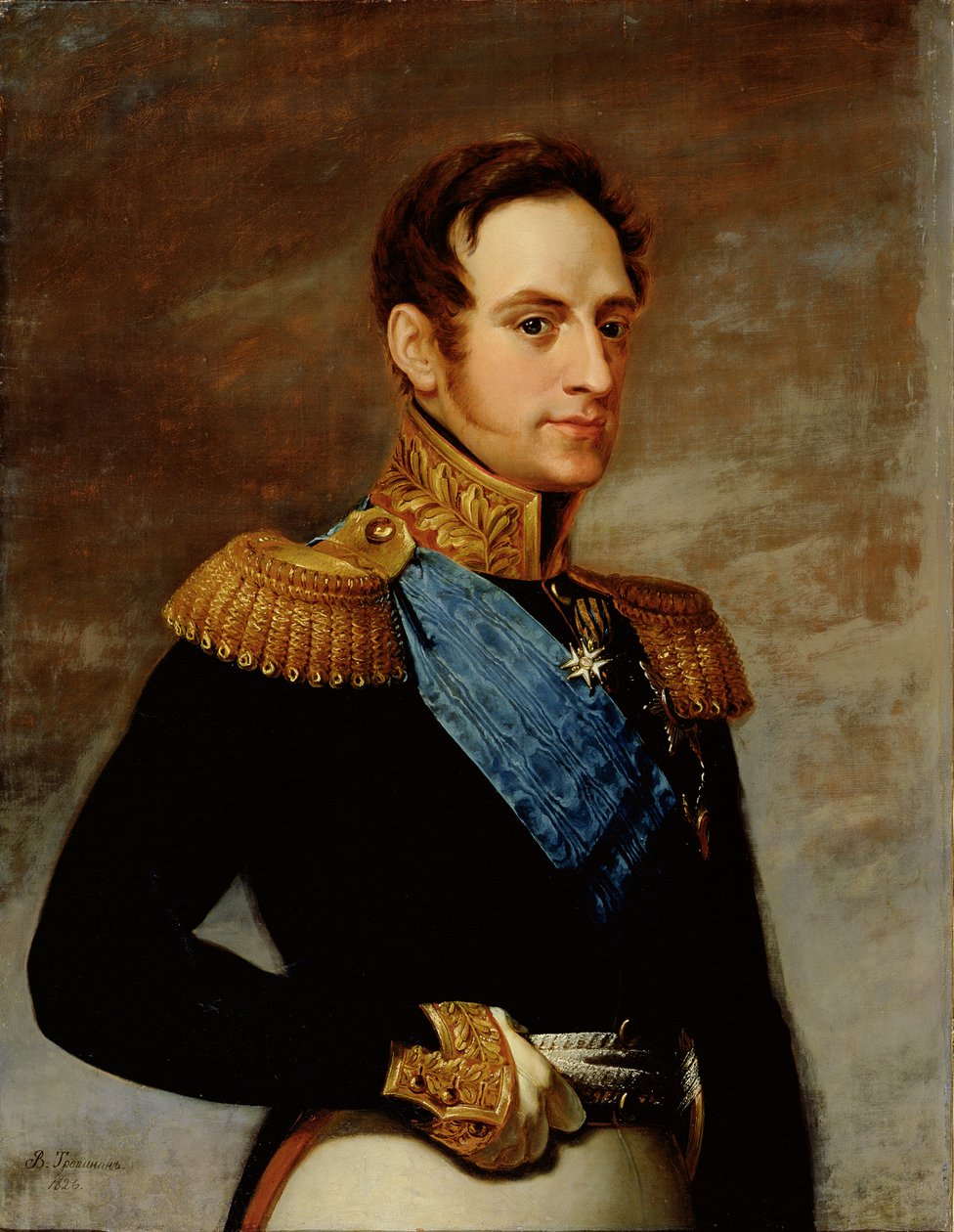 Retrato del Zar Nicolás I (1796-1855) 1826 de Vasili Andreevich Tropinin