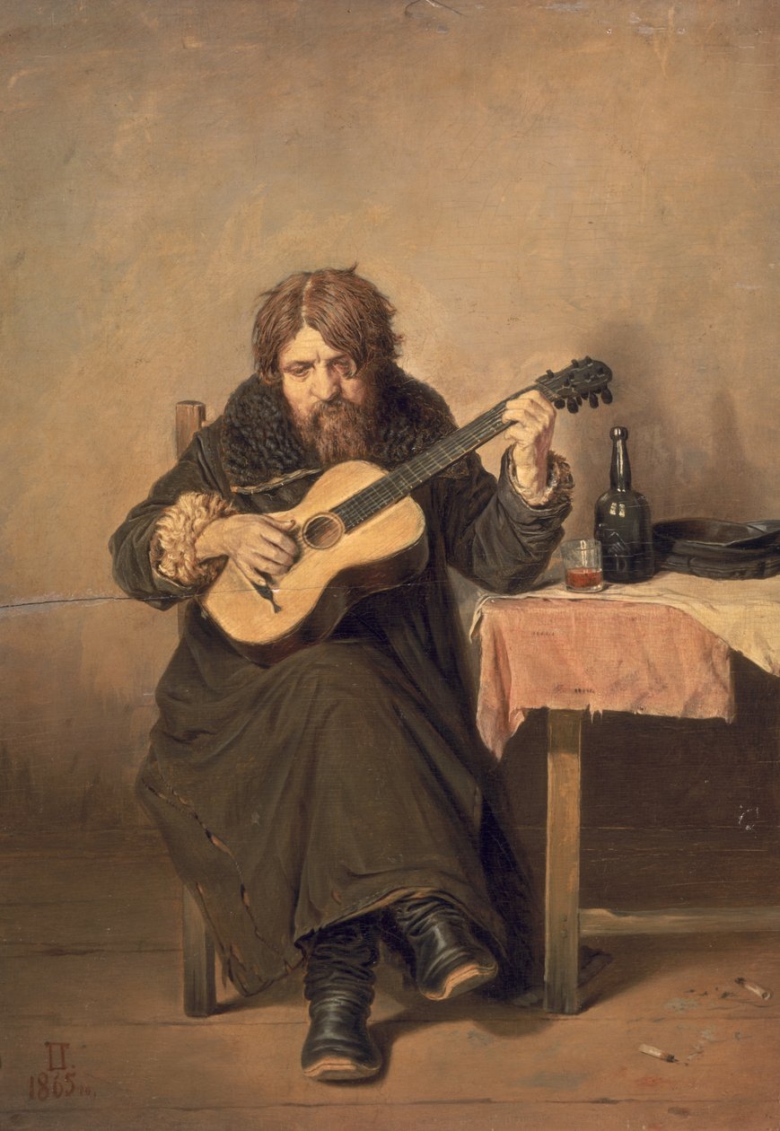 El guitarrista viudo, 1865 de Vasili Grigorevich Perov