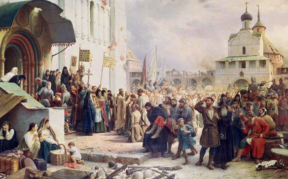 El asedio del Monasterio de la Trinidad y San Sergio 1608-10, 1891 de Vasili Vasilievich Vereshchagin