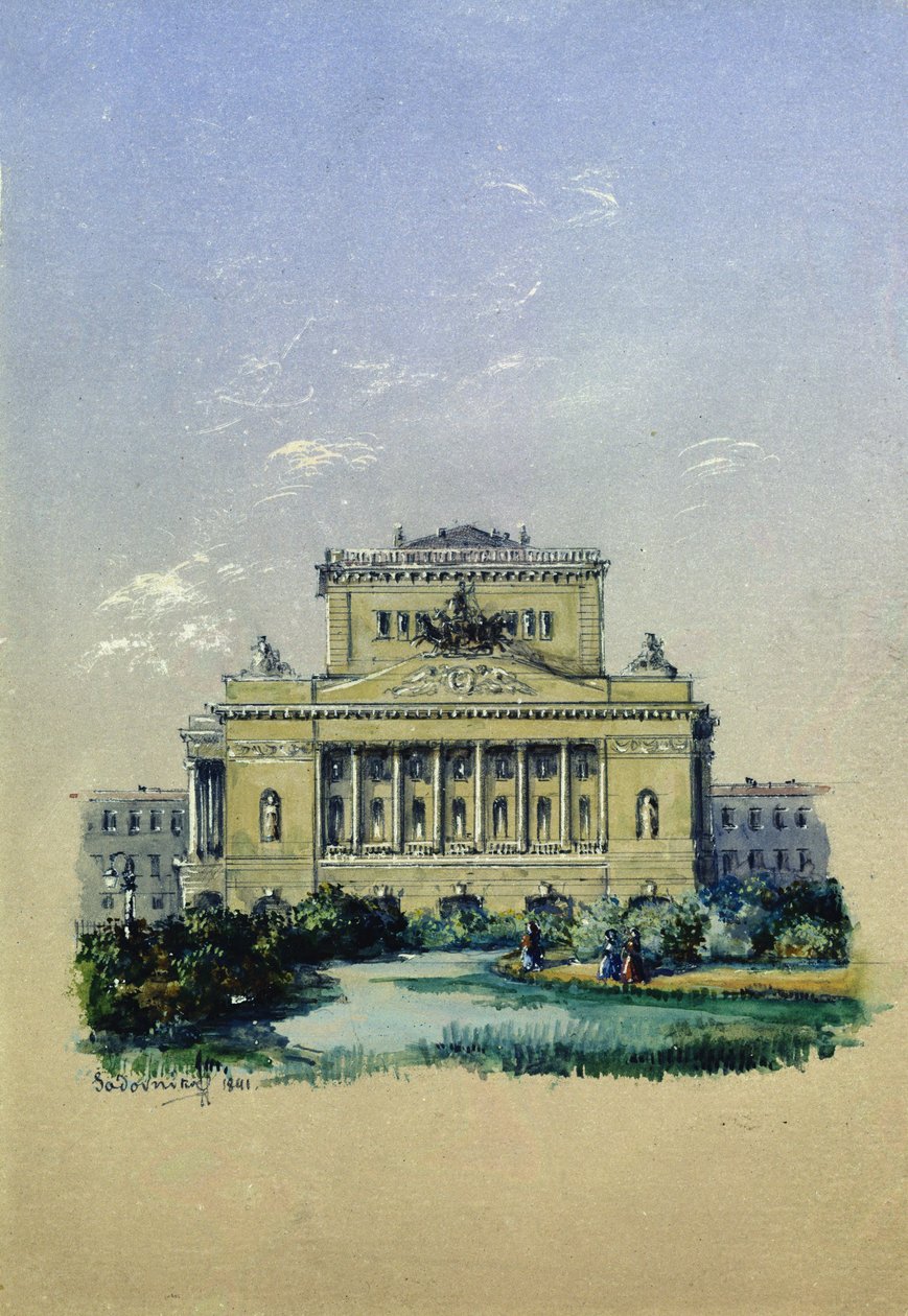 El Teatro Alejandro en San Petersburgo, 1841 de Vasili Semenovich Sadovnikov