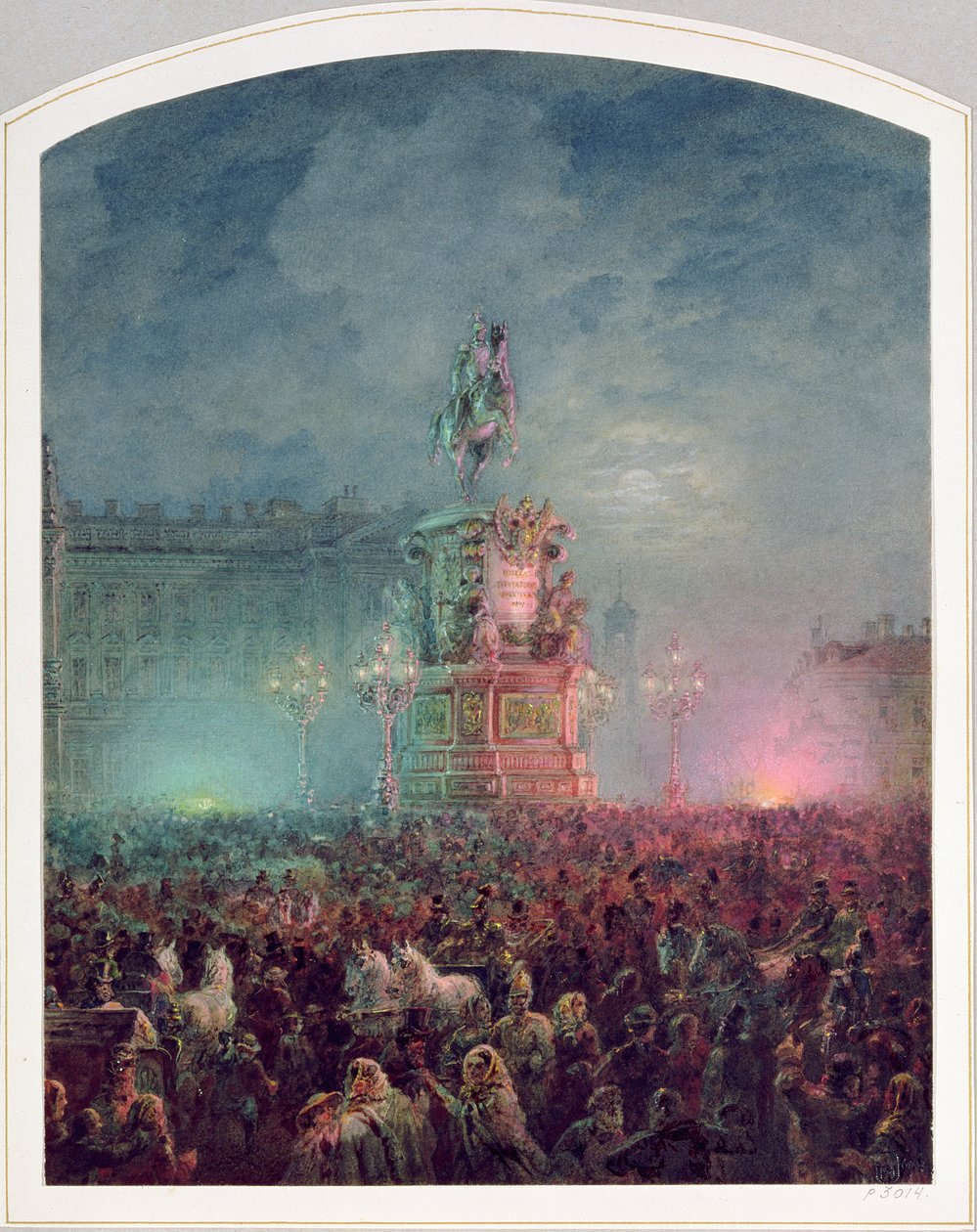 La inauguración del monumento a Nicolás I en San Petersburgo, 1857 de Vasili Semenovich Sadovnikov
