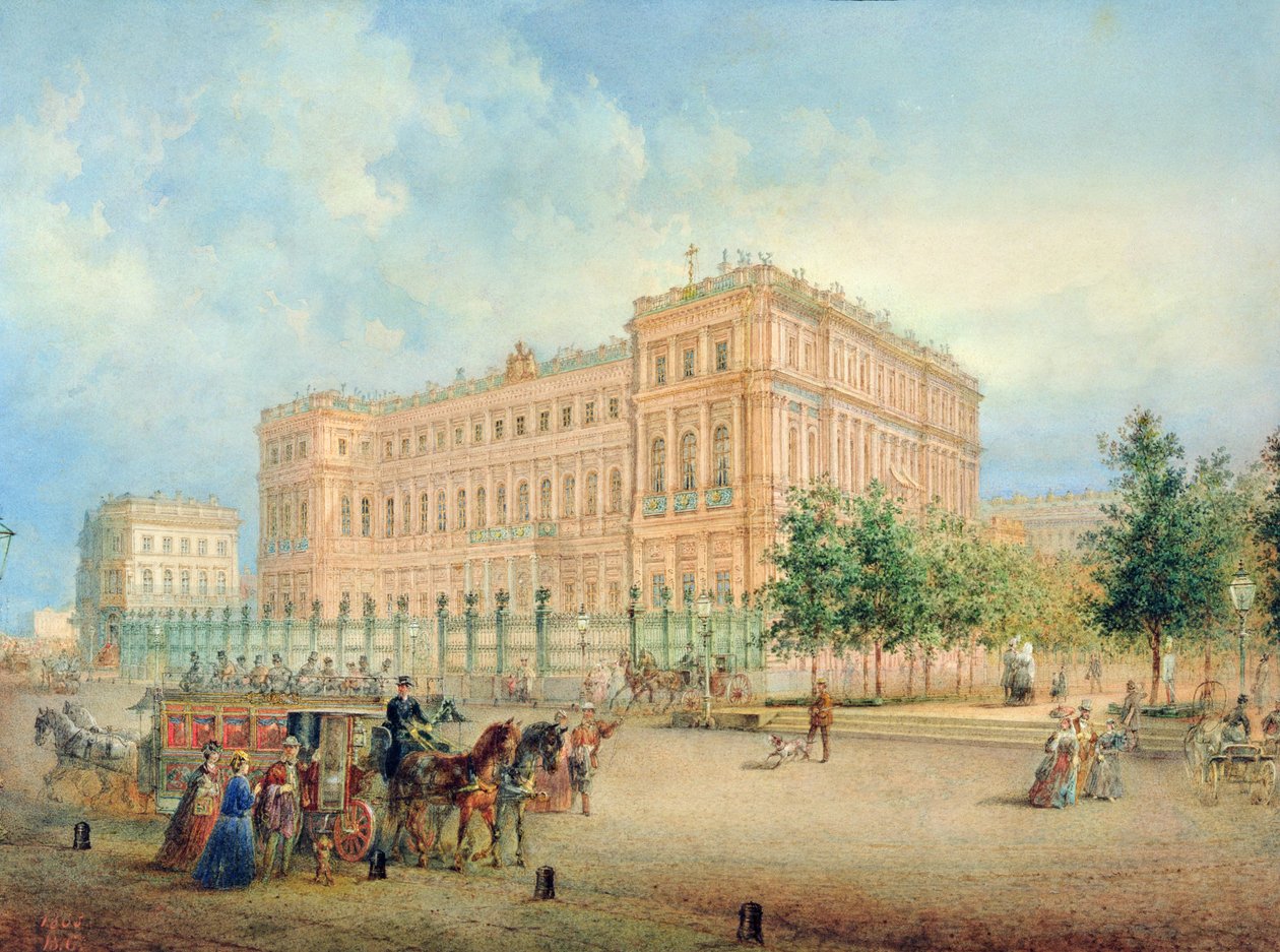 Vista del Palacio Nikolayevsky, San Petersburgo, 1868 de Vasili Semenovich Sadovnikov