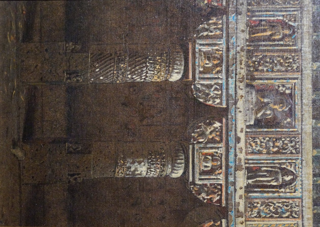 Columnas de un templo cueva en Ajanta de Vasili Vasilievich Vereshchagin
