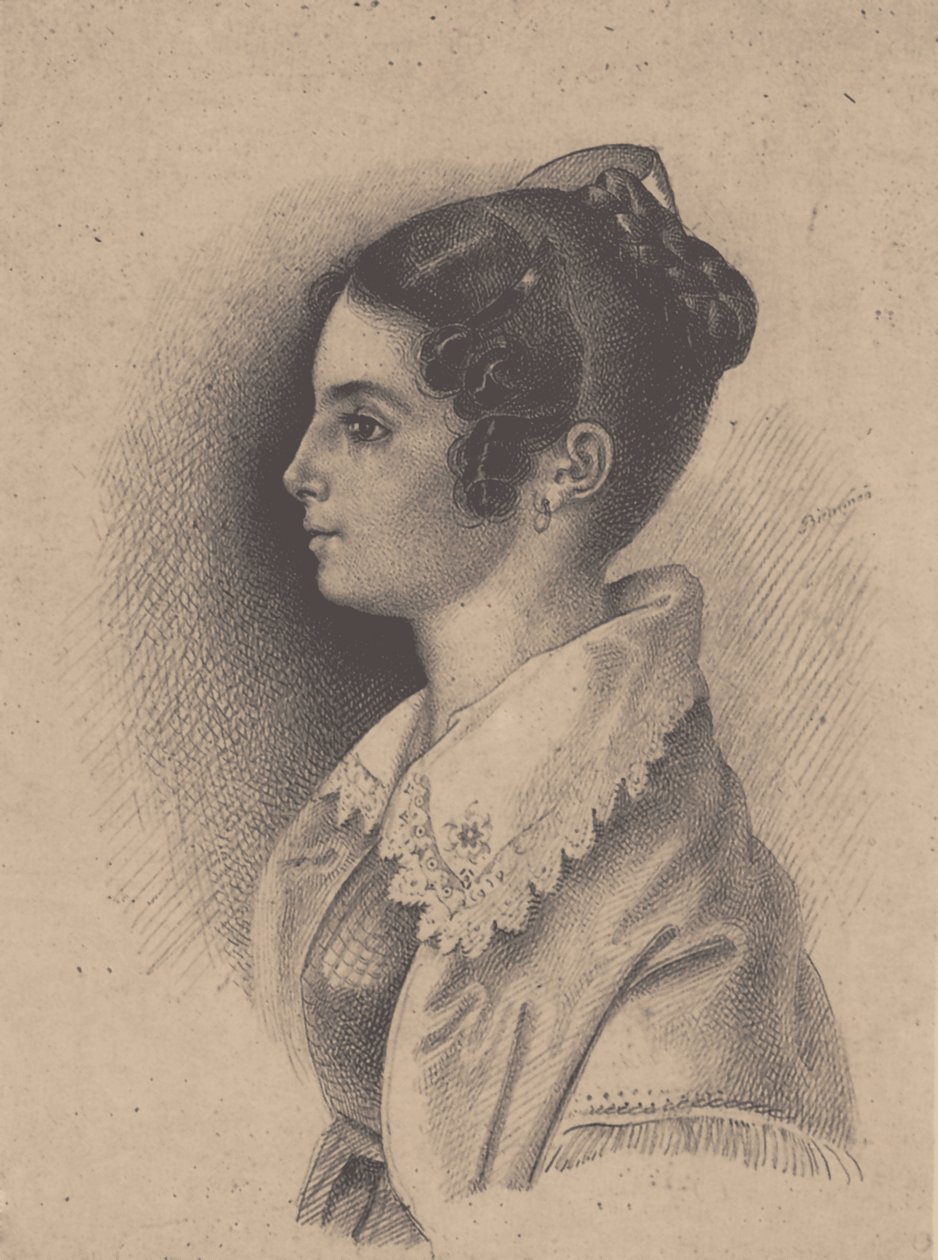 Condesa Vera Fyodorovna Vyazemskaya, de soltera Gagarina 1790-1886 de Vasili Fyodorovich Binemann