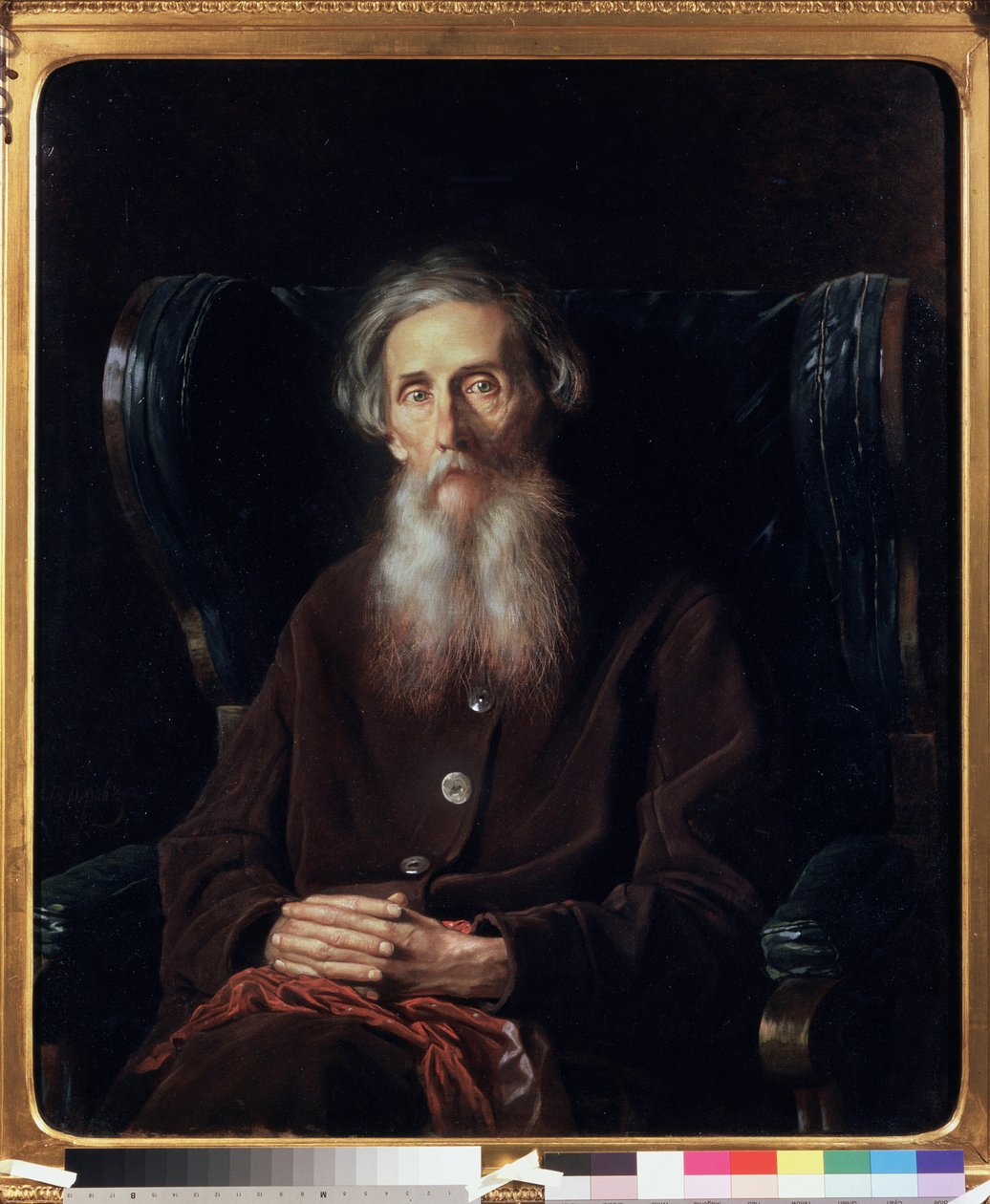 Retrato del escritor y lexicógrafo Vladimir Dahl (1801-1872). Pintura de Vasili (Vasili) Grigoryevich Perov (1834-1882), óleo sobre lienzo de Vasili Grigorevich Perov