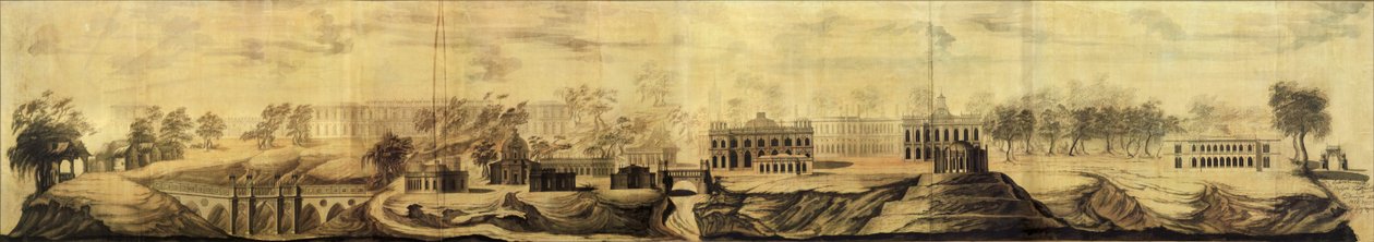 Vista panorámica del diseño de Tsaritsyno, 1776 de Vasili Ivanovich Bazhenov