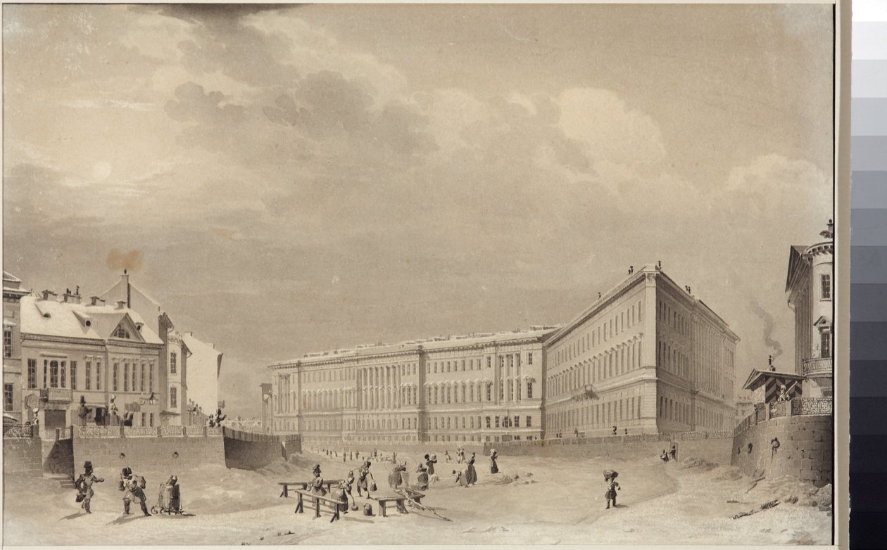 San Petersburgo. El edificio del Estado Mayor en el malecón del río Moika de Vasili Semenovich Sadovnikov