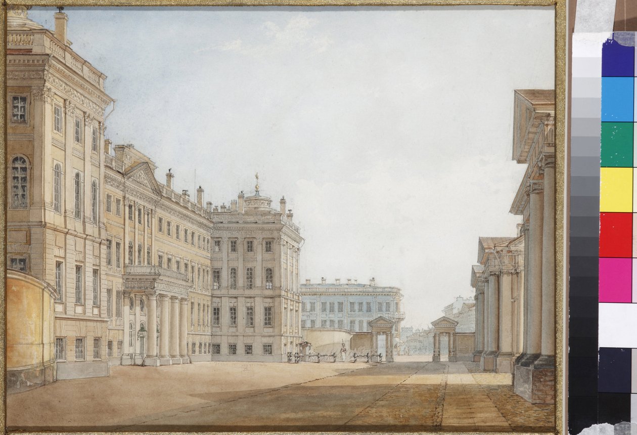 Vista del Palacio Anichkov en San Petersburgo de Vasili Semenovich Sadovnikov