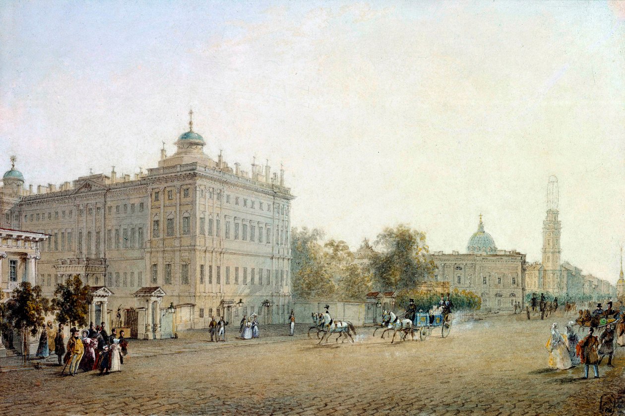 Vista de la Perspectiva Nevsky en San Petersburgo en 1830 de Vasili Semenovich Sadovnikov