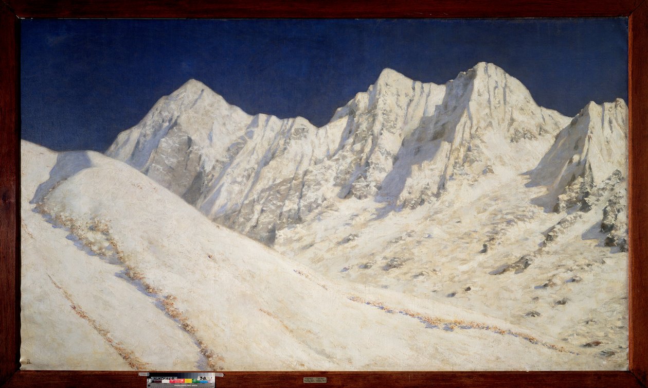 India, nieve en el Himalaya (India, nieve en el Himalaya) - Pintura de Vasili Vasilyevich Vereshchagin (Vassili Vereshchagin) (1842-1904), óleo sobre lienzo de Vasili Vasilievich Vereshchagin