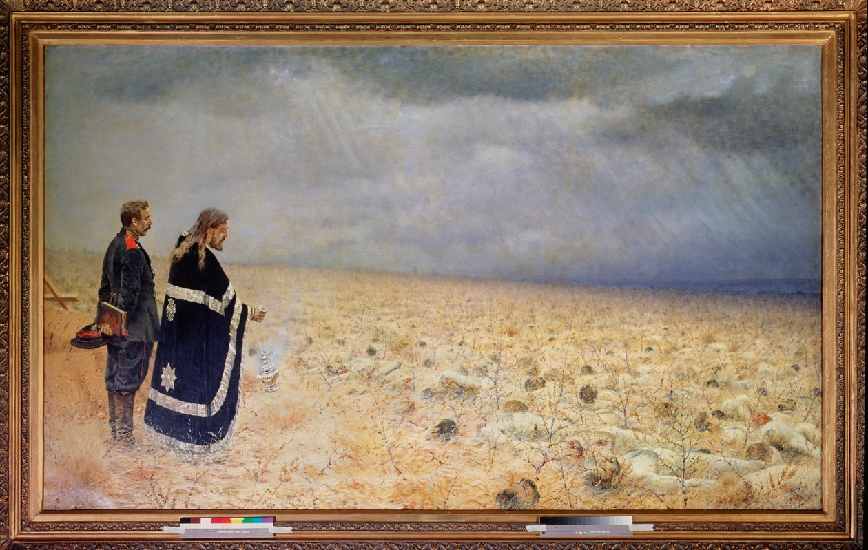 Los vencidos, réquiem (Los vencidos, Réquiem) (Después del asedio de Pleven (Plevna) en Bulgaria, guerra ruso-turca de Vasili Vasilievich Vereshchagin