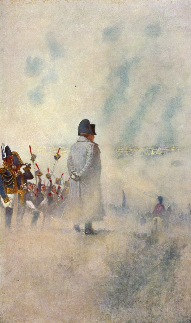 Napoleón Bonaparte entre sus soldados ante Moscú (litografía en color) de Vasili Vasilievich Vereshchagin