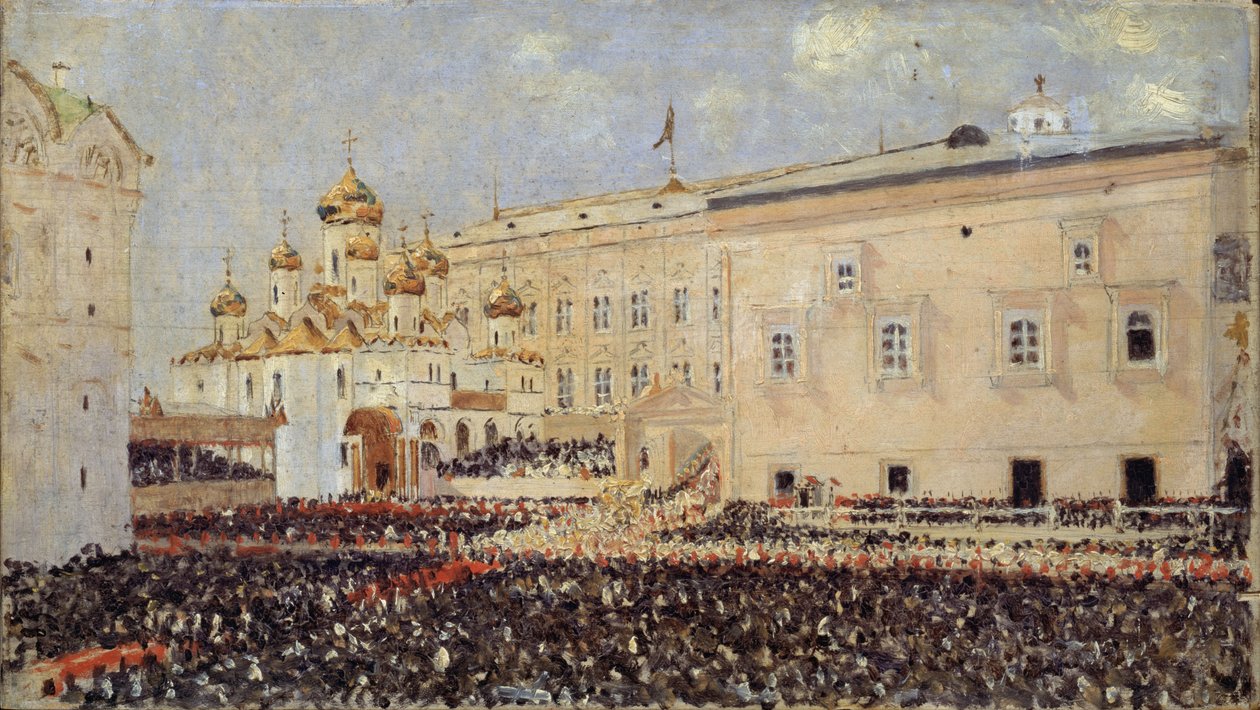 La coronación del Emperador Alejandro III en el Kremlin de Moscú el 15 de mayo de 1883 de Vasili Vasilievich Vereshchagin