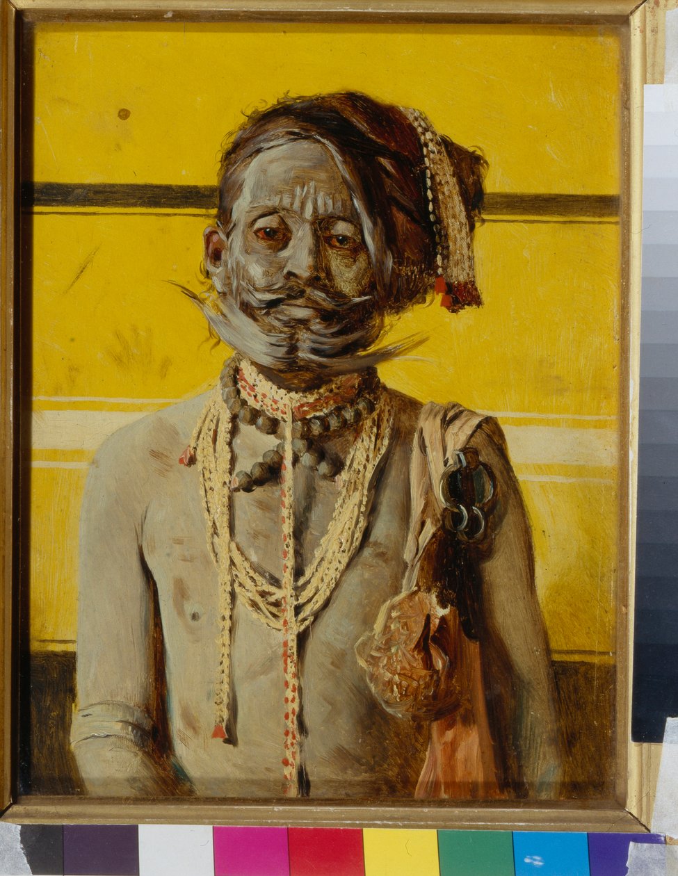 Un fakir (A fakir) - Pintura de Vasili Vasilyevich Vereshchagin (Vassili Vereshchagin) (1842-1904), óleo sobre madera (24,2x18,8 cm) de Vasili Vasilievich Vereshchagin
