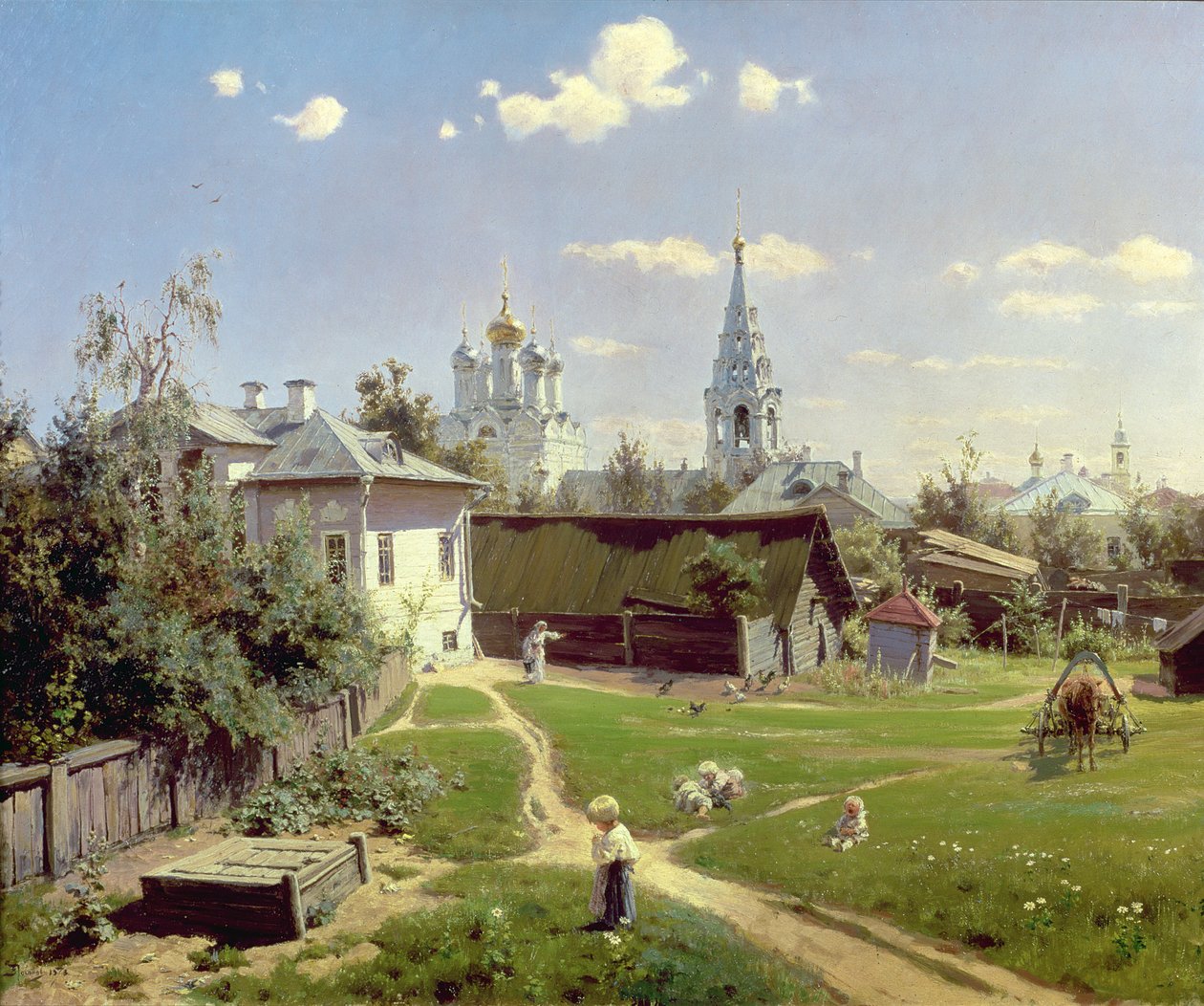 Un pequeño patio en Moscú, 1878 de Vasilij Dmitrievich Polenov