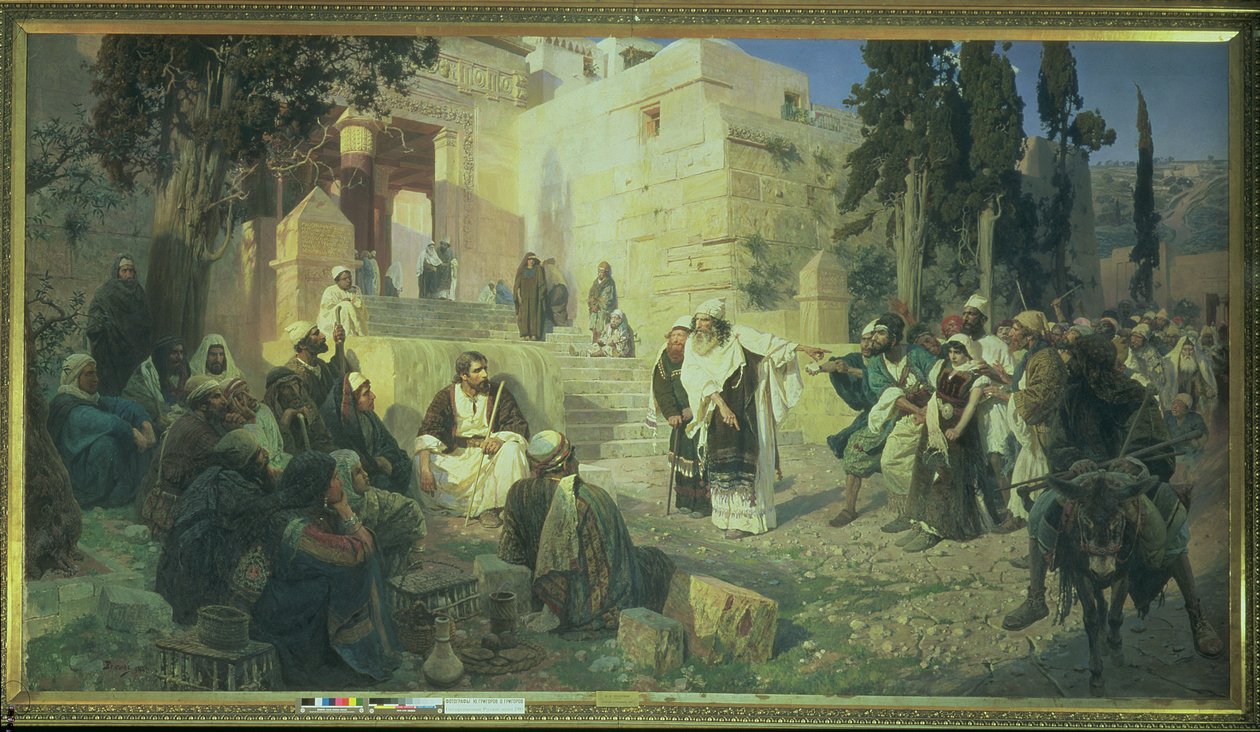 Cristo y la mujer sorprendida en adulterio, 1888 de Vasilij Dmitrievich Polenov