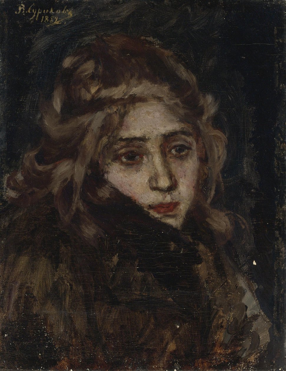 Princesa María Alexandrovna Menshikova. Estudio para Menshikov en Berezov, 1882 de Vasilij Ivanovic Surikov