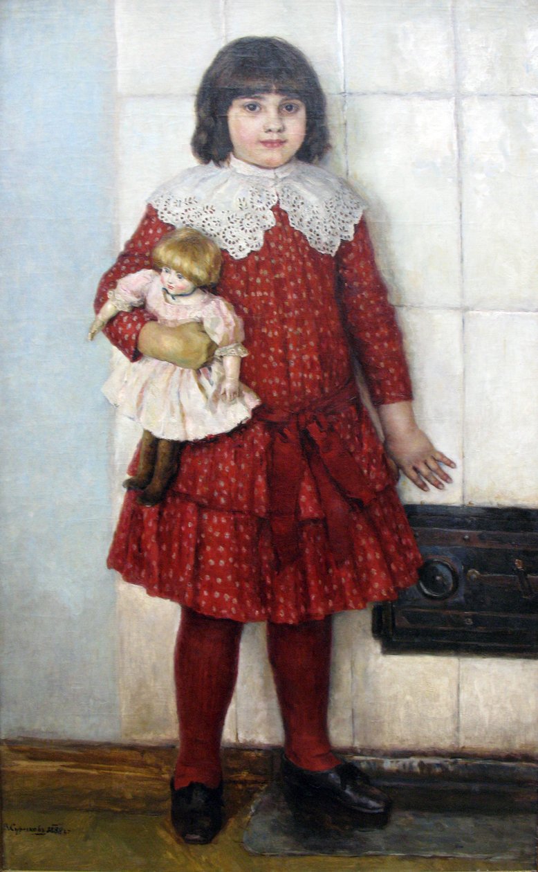 Retrato de O.V. Surikova de niño de Vasilij Ivanovic Surikov
