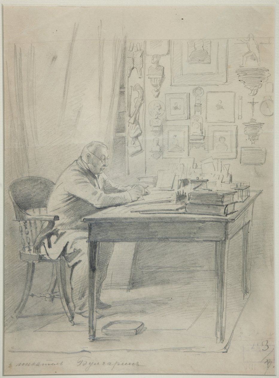 Retrato del autor Faddei Bulgarin 1789-1859, 1840s de Georg Wilhelm Timm