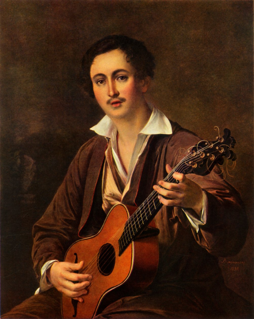 El guitarrista, 1820s, 1965 de Vasily Tropinin