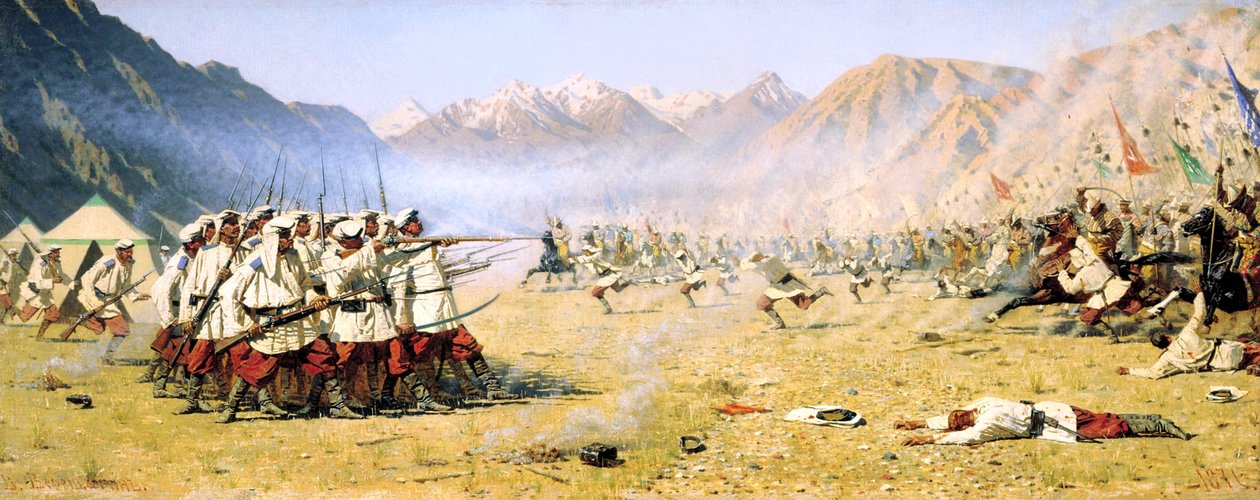 Un ataque repentino, 1871 de Vasily Vereshchagin
