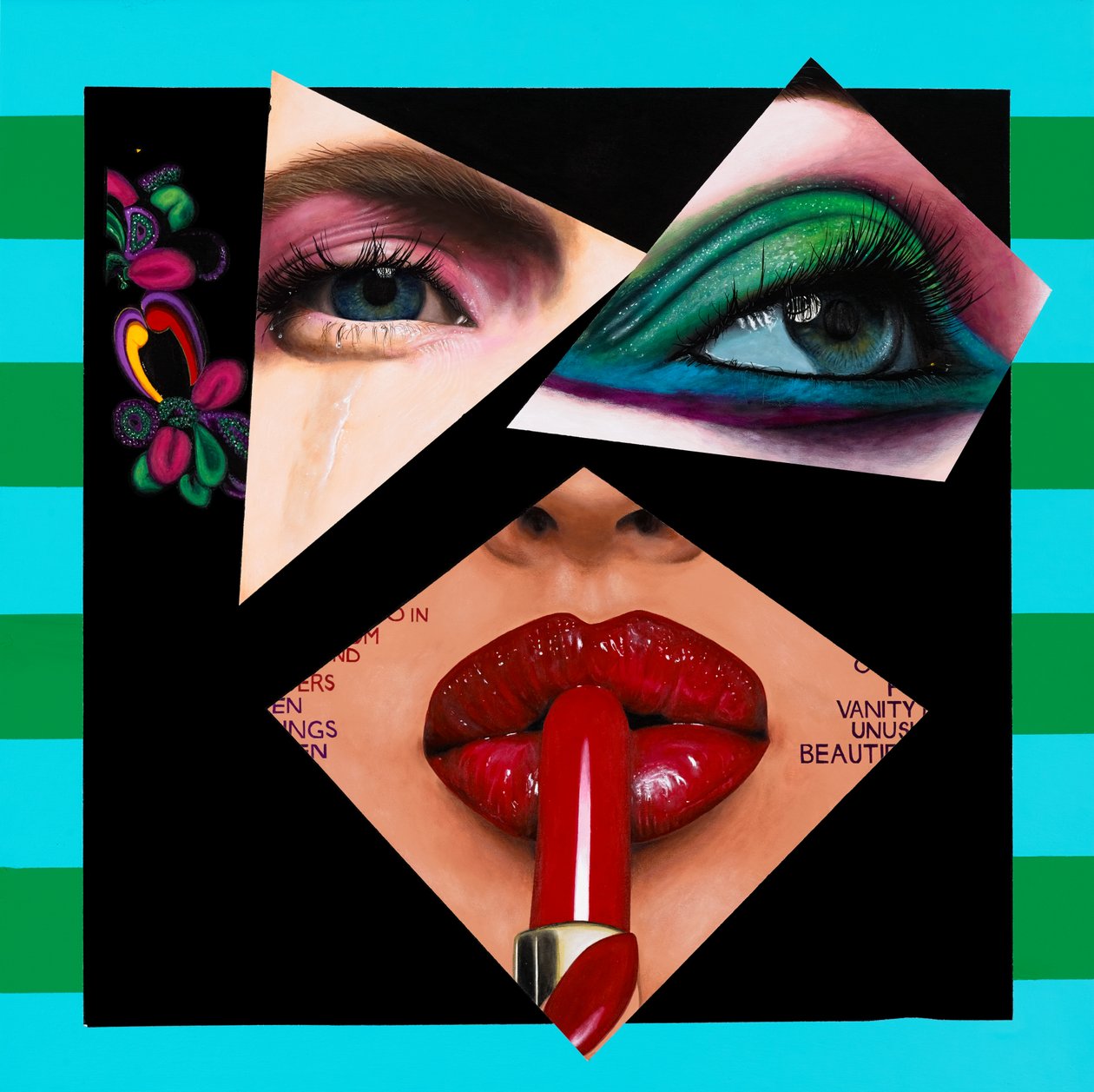Adornos ulteriores de una Covergirl, 2017 (Acrílico sobre madera) de Vaskeen Vaskeen