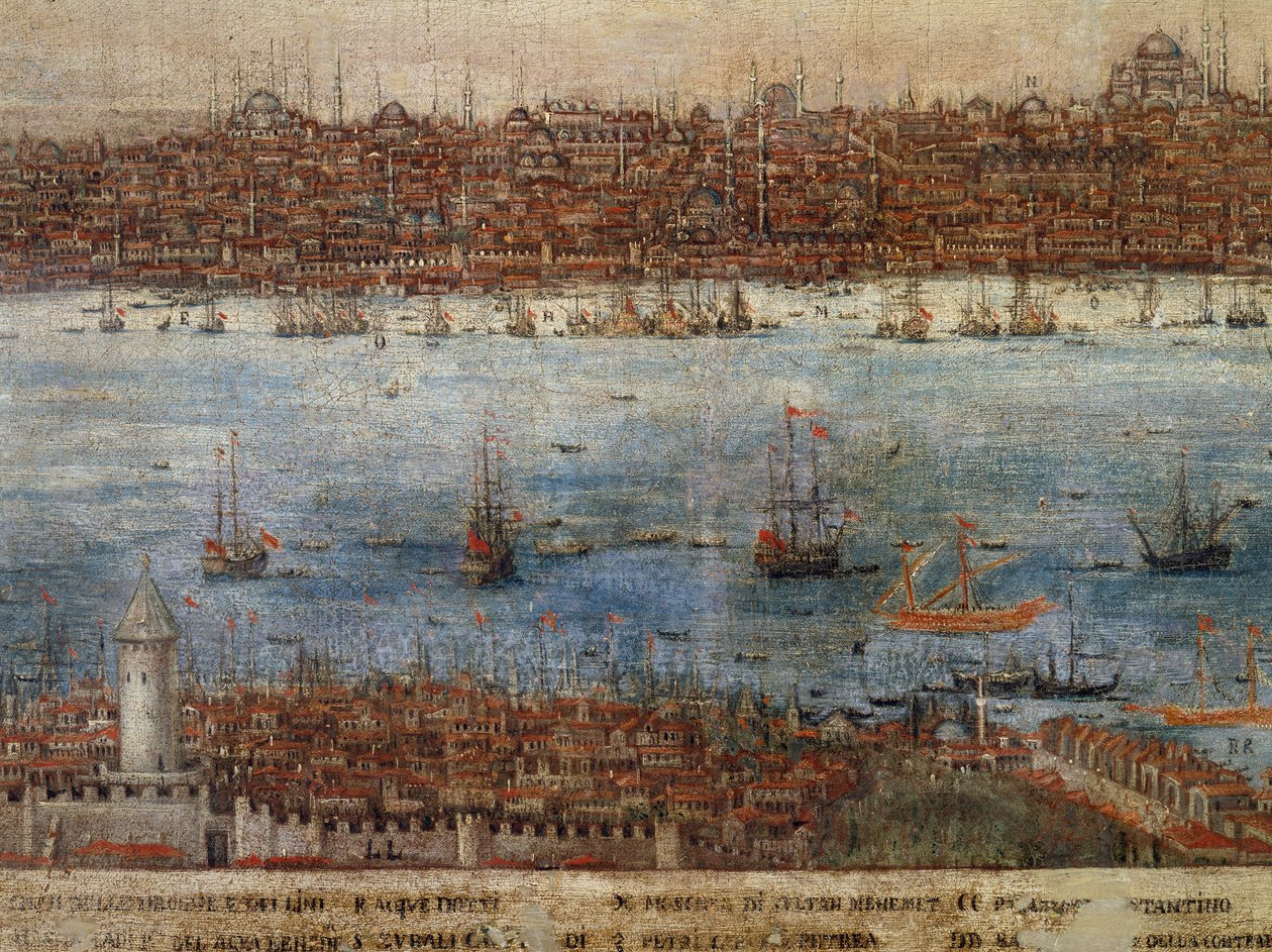 Constantinopla, pintura de artista veneciano desconocido, Turquía de Venetian School