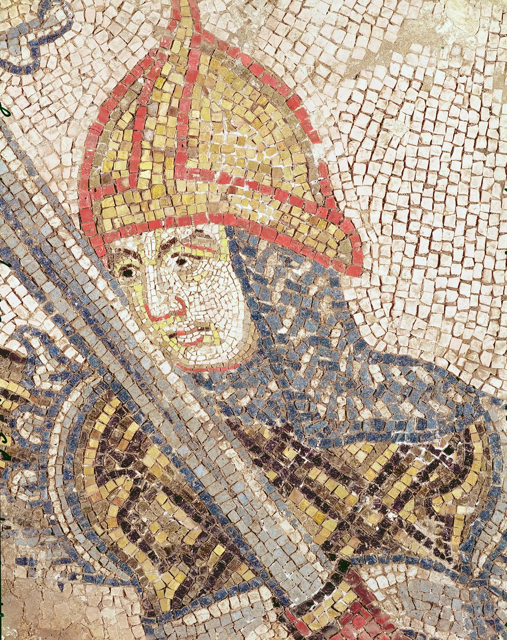 Un soldado con una espada de Byzantine School