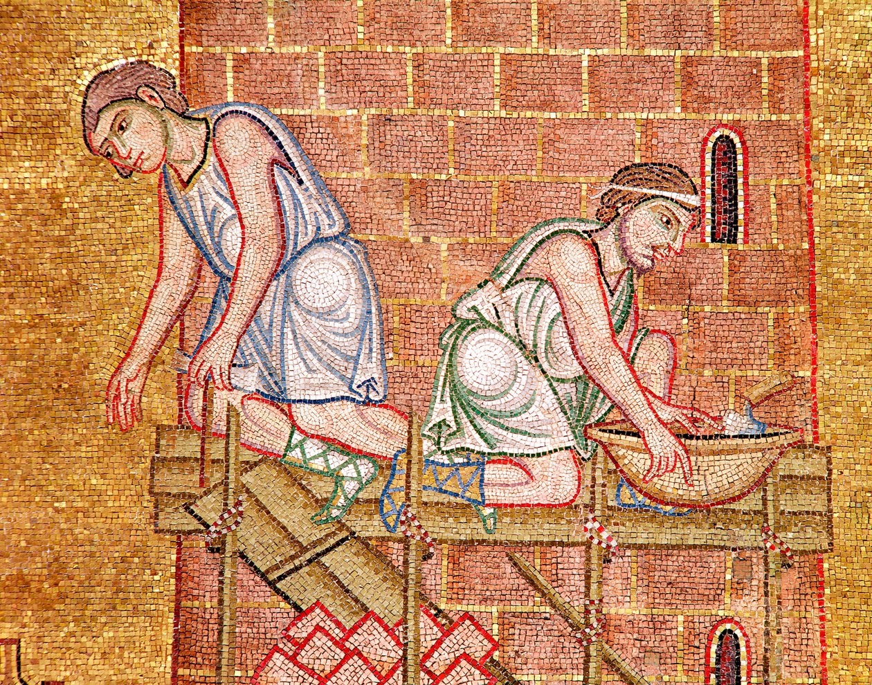 La Torre de Babel, del Atrio (detalle) de Byzantine School