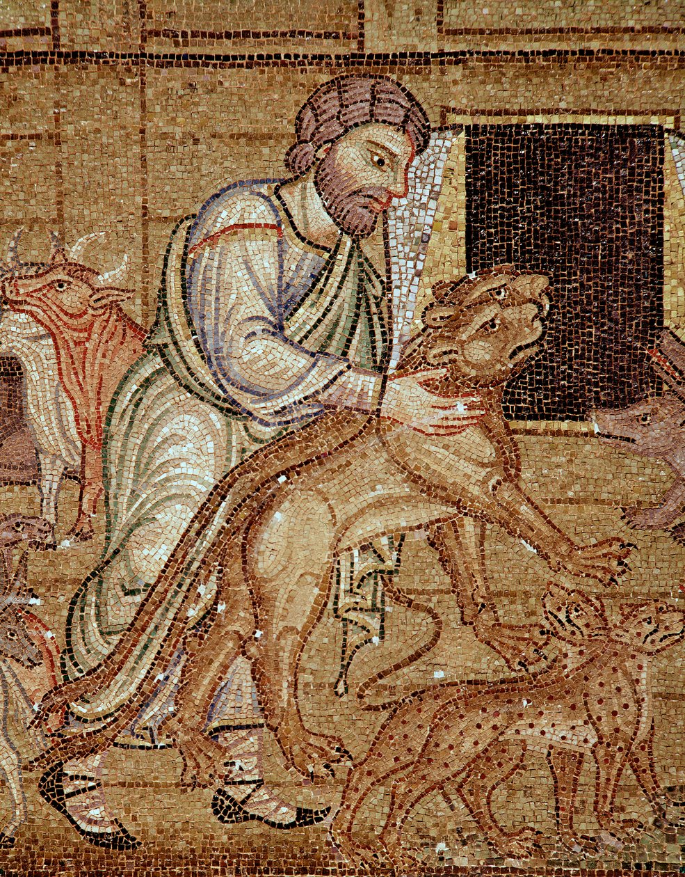 Vida de Noé, el arca (detalle del mosaico) de Veneto Byzantine School