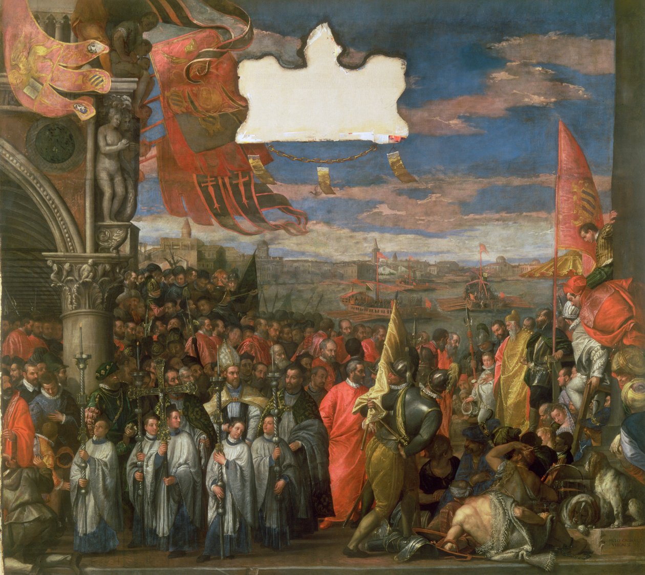 El Dogo Andrea Contarini Regresando Victorioso de Chioggia de Paolo Veronese