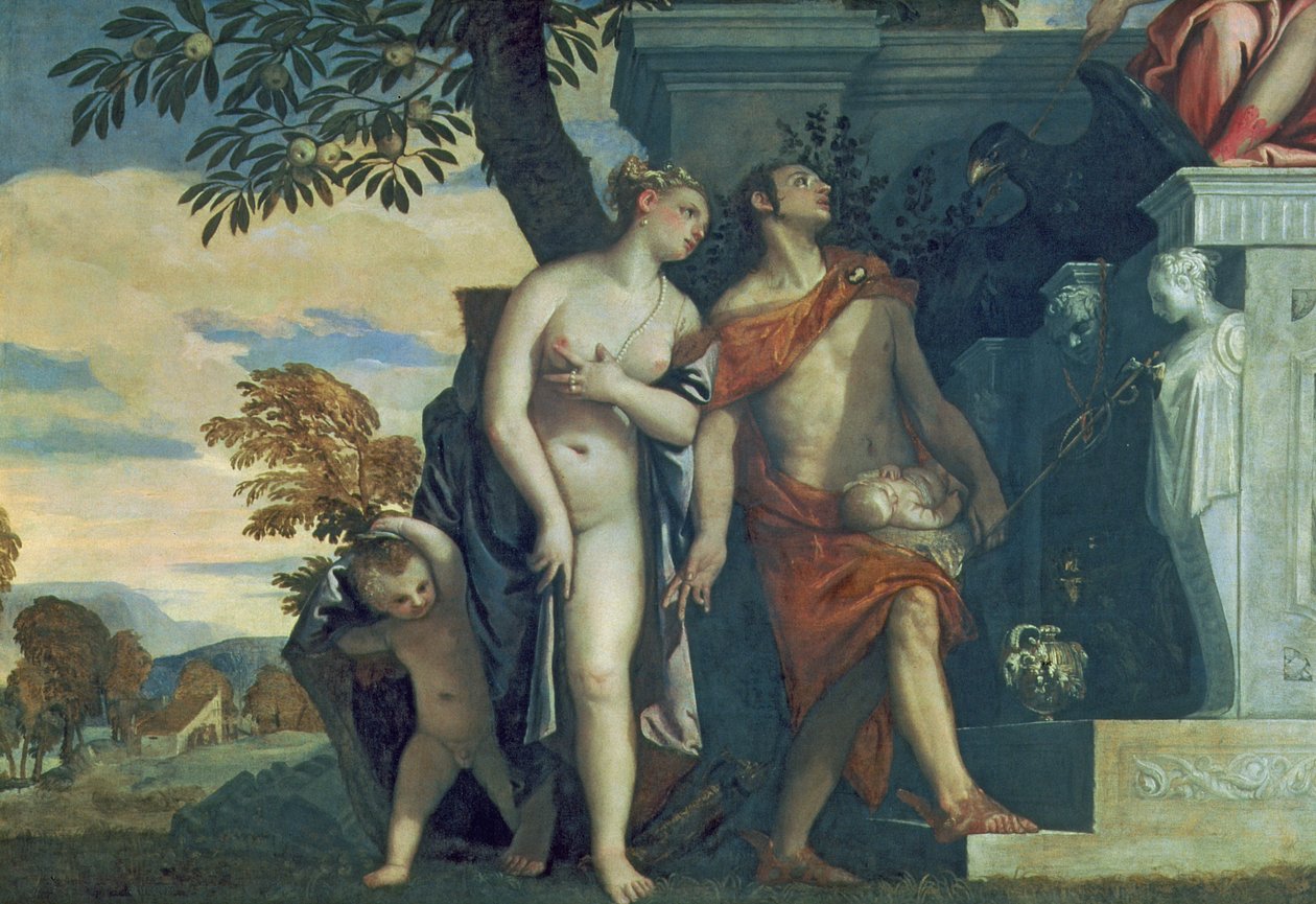 Venus y Mercurio presentando a su hijo Anteros a Júpiter de Paolo Veronese
