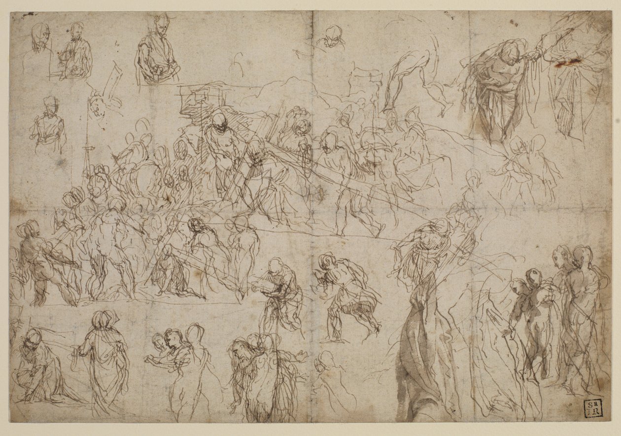 Estudios para Cristo llevando la Cruz, circa 1571 de Veronese